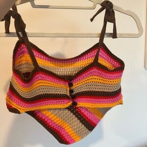 Urban outfitters crochet stripe top